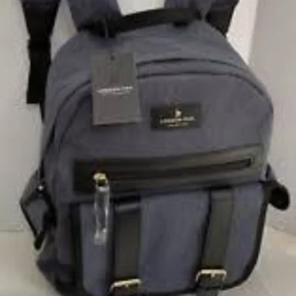 London Fog Canvas Backpack London Fog Collection Canvas Backpack Gray Denim Unisex  main image 4